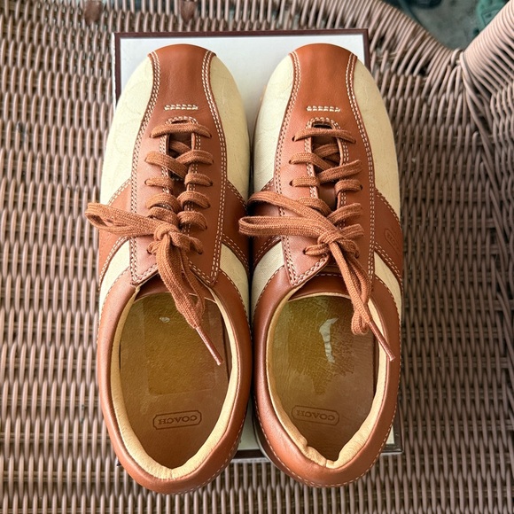Coach Shoes - NIB Vintage 2003 COACH Jacquard Canvas Leather Monogram Sneakers Trainer Size 8M